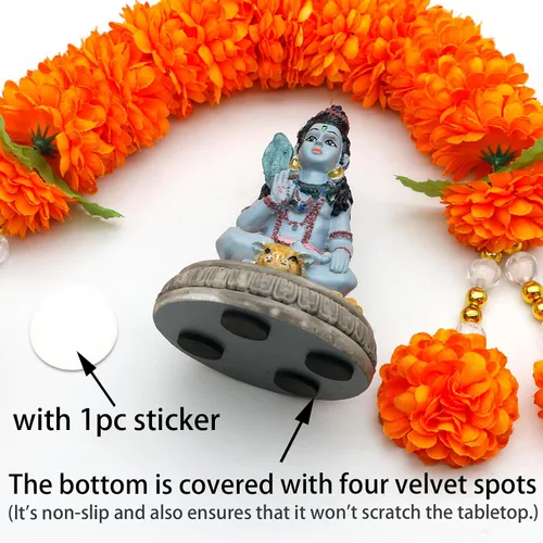 Vista 5 de alikiki Estatua hindú de Dios Señor Shiva – 3.8 pulgadas de alto, ídolo indio Shiva para decoración de tablero de automóvil, artículo de Diwali