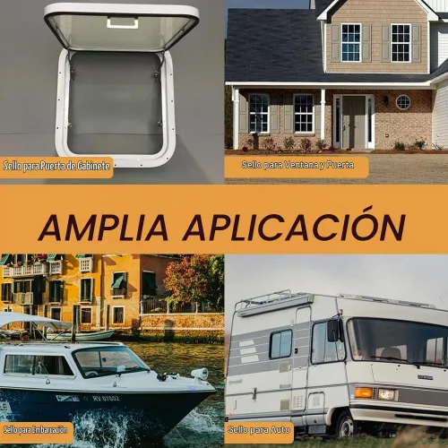 Vista 8 de Tira rectangular de goma de espuma, burlete de goma autoadhesivo, junta de goma para automóvil, barco, puerta de garaje, ventana, maquinaria y más