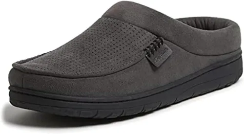 Vista 19 de Dearfoams Zapatilla de casa tipo zueco para hombre Brendan de espuma viscoelástica transpirable para interiores y exteriores con anchos amplios