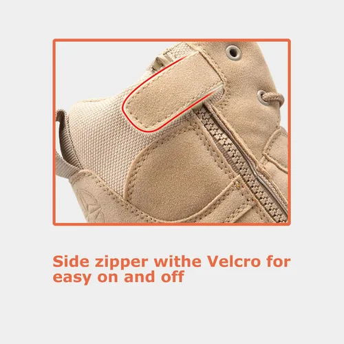 Vista 5 de Botas tácticas militares para hombre, botas de trabajo, botas de desierto, botas duras, botas de senderismo, botas de combate, botas ligeras