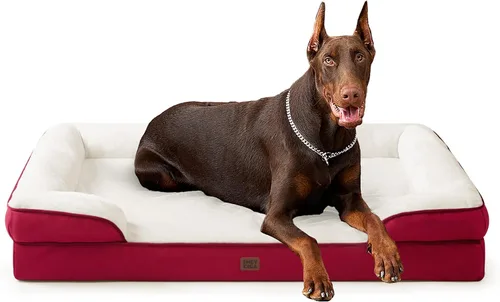 Vista 82 de EHEYCIGA – Cama ortopédica impermeable para perros pequeños, de espuma viscoelástica tipo caja de huevos, con bordes elevados y base antideslizante