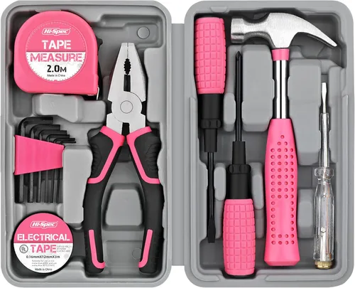 Vista 10 de Hi-Spec Kit de herramientas amarillo 20pc. Kit de herramientas pequeño para reparaciones de bricolaje en el hogar y la oficina. Herramientas