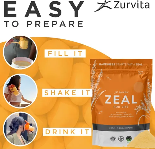 Vista 6 de Zurvita - Mezcla de bebida Zeal for Life Wellness - Sabor clásico de mango - Sin gluten, vegana, con biotina, vitaminas y minerales para la salud