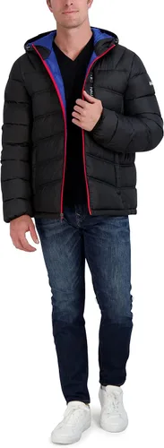 Vista 4 de Nautica Chaqueta resistente al agua para hombre manga larga con cremallera ajustable abrigo acolchado