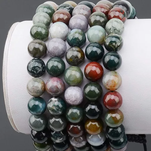 Vista 3 de Massive Beads - Pulsera de cuentas de cristales de macramé con poder curativo natural, unisex, ajustable, 516 pulgadas (8 mm)