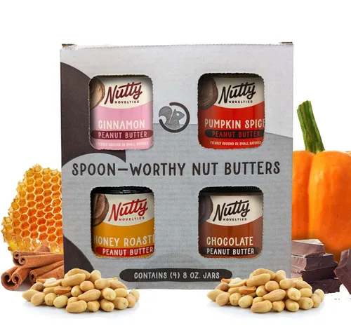 Vista 24 de Nutty Novelties Mantequilla de maní picante con miel de habanero - Alta en proteínas, baja en azúcar, mantequilla de maní saludable - Maní