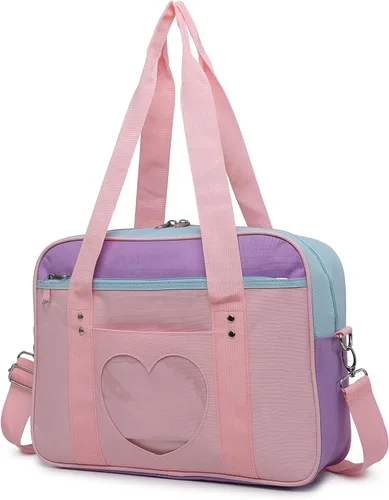 Vista 2 de RAINBOW SMILE Ita Bag Heart Messenger Japanese Bag Kawaii Large Anime Shoulder Handbags