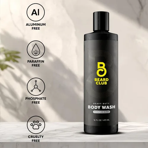 Vista 8 de The Beard Club Gel de ducha resistente para hombre con limpieza exfoliante, espuma rica y aroma característico, gel de baño para hombre