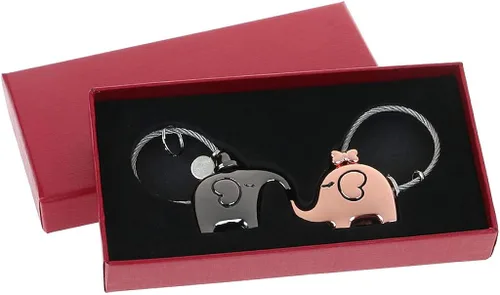 Vista 7 de LIANGLIN WU llavero para mujeres y hombres, mini novedad elefante pareja bloqueo candado de seguridad sin llaves sin contraseña lindo amante llavero