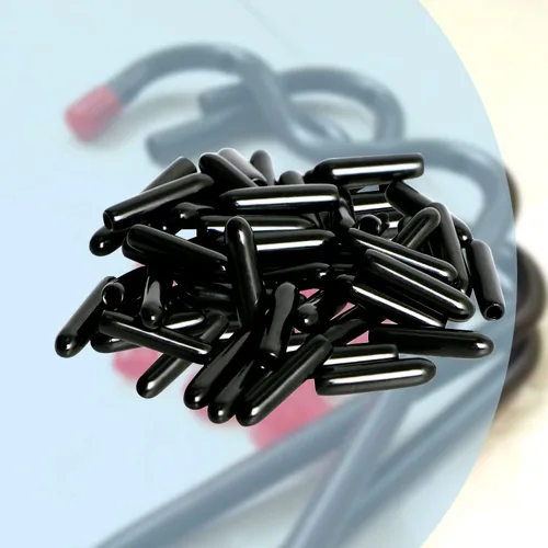 Vista 5 de Cubierta de tapa de extremo redondo de goma 0.08 pulgadas (0.079 in), protectores de rosca de tornillo de PVC flexible de tubería de tubería