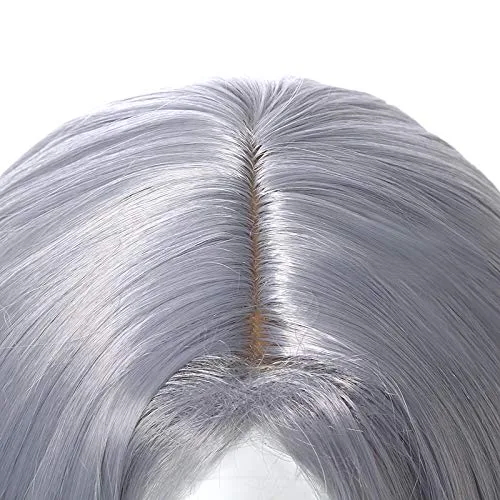 Vista 4 de Eri Wig bnha mha Cosplay peluca para mujer, pelucas largas onduladas de anime, color azul claro