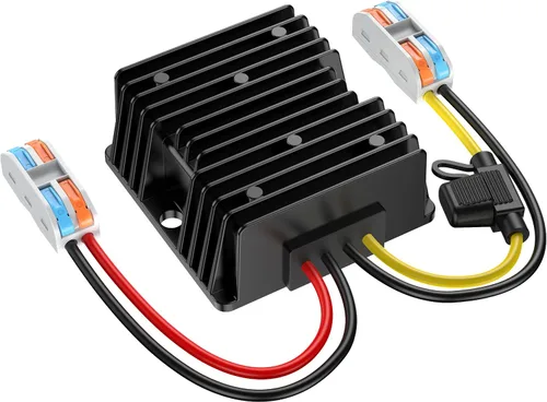 Vista 8 de Convertidor Vonverter de 12 V CC a 24 V CC 5 A 120 W, 12 a 24 V convertidor elevador con fusible impermeable y bloque de terminales de cable