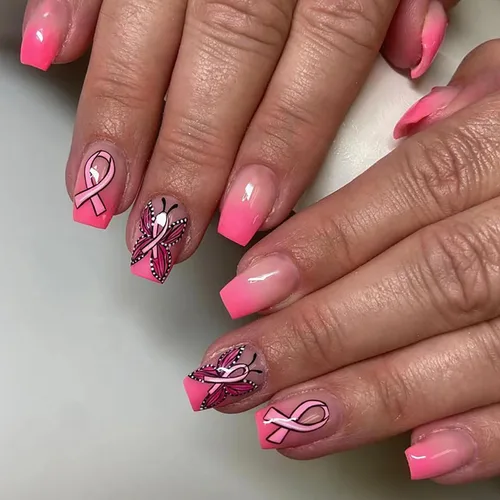 Vista 10 de Uñas postizas a presión de longitud media – 24 piezas de acrílico artificial reutilizables de cobertura completa para mujeres, diseño de corazón