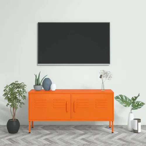 Vista 13 de Armario de almacenamiento de metal para TV con 2 puertas y un estante en el interior, aparador de almacenamiento, soporte de TV, consola multimedia