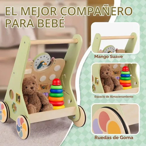 Vista 5 de BAUTIA - Andador de madera para 12 meses, con centro de actividades