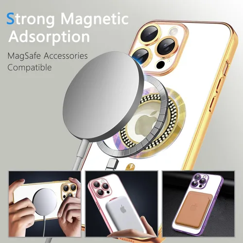 Vista 84 de Misscase Funda magnética con purpurina para iPhone 11 compatible con MagSafe, protección completa, delgada, a prueba de golpes, antiarañazos