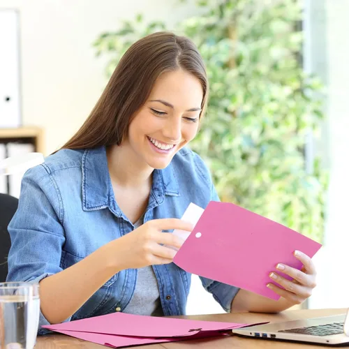Vista 4 de 300 sobres Manilla de 6 x 9 pulgadas, cierre de papel kraft con cierre de cierres para almacenar correo, papel kraft de 28 libras para documentos