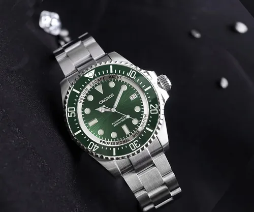 Vista 2 de Cronos reloj de buceo automático acero inoxidable zafiro cristal 3,280.8ft resistencia al agua profesional relojes buceador