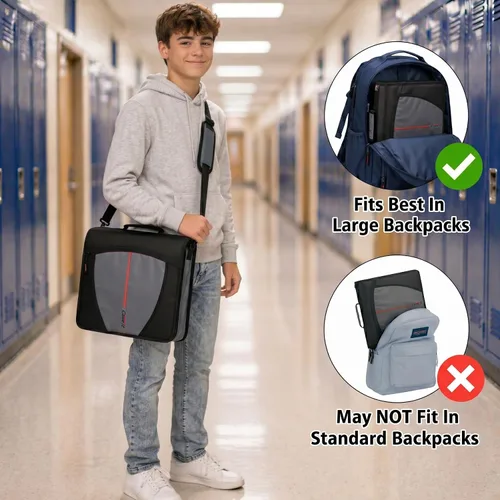 Vista 8 de Case-it Mighty Zip Tab - Carpeta escolar con cremallera Anillas en O de 3 pulgadas, capacidad de 600 hojas, carpeta de archivos expandible de 5 Un