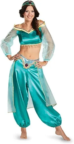 Vista 4 de Women Girl Arabian Princess Jasmine Sassy Prestige Costume Cosplay Halloween Adult Crown