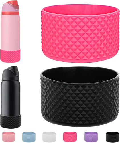 Vista 53 de WK IEASON 2 fundas de silicona para botella de agua Owala, base protectora para botella de agua Owala FreeSip Twist y Flip Flask accesorios para 3D