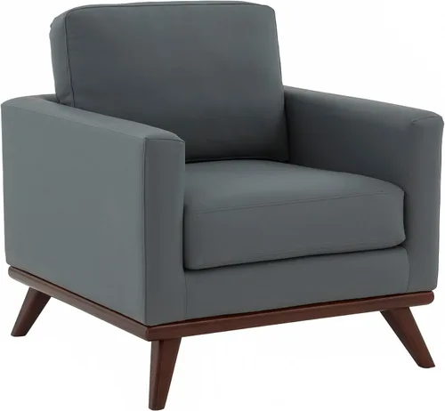 Vista 11 de LeisureMod Silla con brazo decorativo de cuero y malla, moderna con patas de madera de abedul para sala de estar, dormitorio u oficina, colección