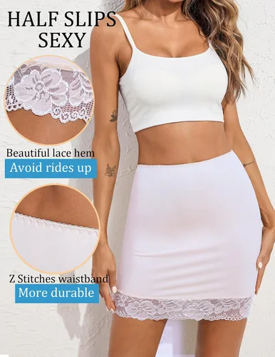 Vista 3 de ADOME Lencería con dobladillo de encaje y cintura ajustable para mujer