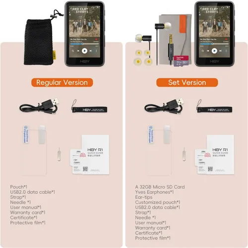 Vista 8 de HiBy R1 Reproductor de MP3 HiFi con Bluetooth 5.1 Tidal Qobuz DSD 256 Reproductor de Música Sin Pérdidas Nativo con Pantalla Táctil/Audio Hi-Res