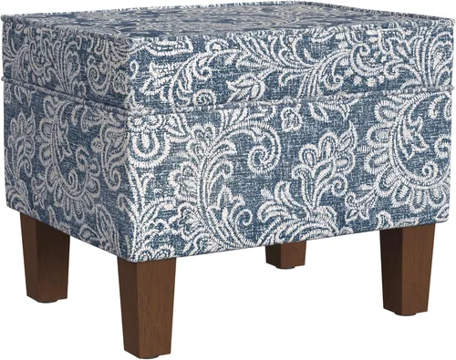 Vista 33 de Homepop Decoración para el hogar K7646-A862 Otomana de almacenamiento rectangular moderna tapizada Otomana con tapa con bisagras