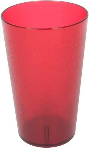 Vista 2 de Vaso de restaurante de 32 onzas (onza), apilables, plástico químico resistente a la rotura, juego de 4 unidades, color rojo