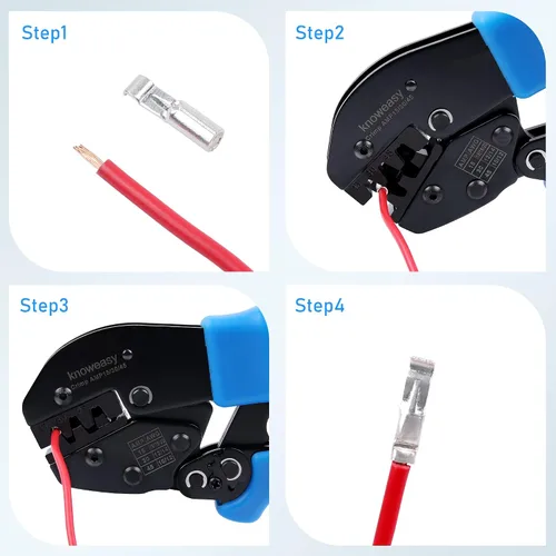 Vista 5 de Knoweasy Engarzadora Powerpole, herramienta de crimpado de amplificador para conectores de 15, 30 y 45 amperios, herramienta de crimpado Powerpole