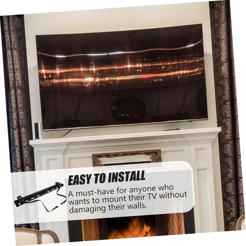 Vista 6 de Soporte de pared para TV sin taladro, soporte mecánico en forma de tachuela, construcción resistente, fácil instalación, diseño de ahorro de espacio