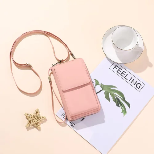 Vista 5 de SENDEFN Bolso cruzado pequeño para teléfono celular para mujer, de cuero, con múltiples ranuras para tarjetas