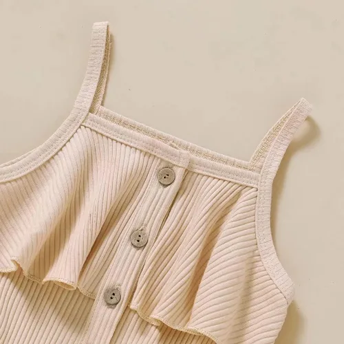Vista 4 de Tepuce Ropa para niña pequeña, con correa de bebé, sin mangas, de una pieza, overol casual de verano