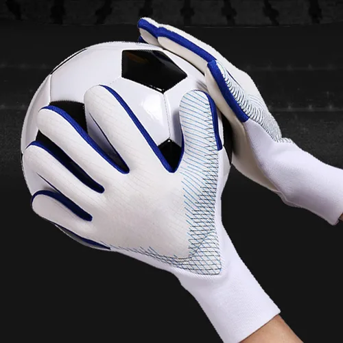 Vista 3 de Guantes de portero de fútbol prémium sin muñeca, guantes de portero con látex de 0.157 in para súper agarre y protección, antideslizantes