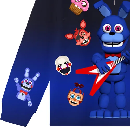 Vista 5 de IbdrY Freddy's - Juego de camisa de juego para niños, camiseta y pantalones, 2 piezas, caricaturas, gráfico, casual, manga larga, ropa para el hogar