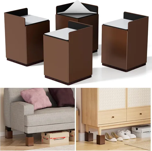 Vista 10 de Elevadores de cama para muebles de 2 pulgadas, paquete de 4 elevadores de muebles de metal resistente, elevadores de patas de escritorio para mesa