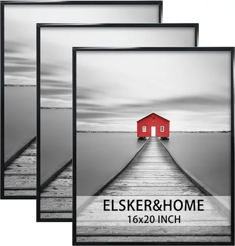 Vista 28 de ELSKER&HOME Marco de póster de 8 x 24 pulgadas, paquete de 3 portarretratos Negro