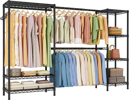Vista 20 de Golpart Perchero resistente con estantes ajustables para ropa Negro