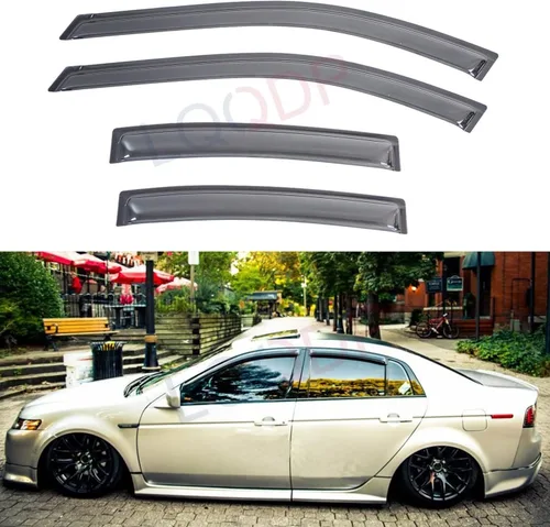 Vista 26 de Paquete de 4 viseras acrílicas adhesivas para ventanas delanteras y traseras, con protección contra humo, sol, lluvia, compatibles con 91-01