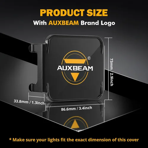 Vista 2 de Auxbeam Barra de luz LED blanca de 3 pulgadas y 40 W con cubiertas protectoras negras, haz de puntos, luces de zanja, luces de conducción, luces