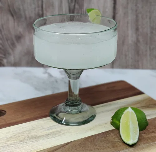 Vista 7 de Dos Sueños Vidrio soplado a mano mexicano – Juego de 4 vasos de margarita natural soplado a mano (16 onzas)