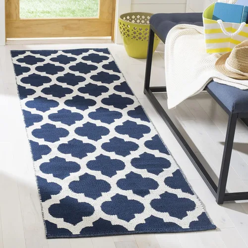 Vista 32 de SAFAVIEH Montauk Collection - Alfombra decorativa, 2 pies 6 pulgadas x 4 pies, color negro y marfil, hecho a mano, de algodón enrejado, ideal