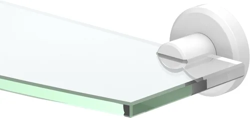 Vista 8 de Gatco 5057 Designer II - Estante de vidrio templado rectangular flotante, latón cepillado, estante de almacenamiento de ducha montado en la pared