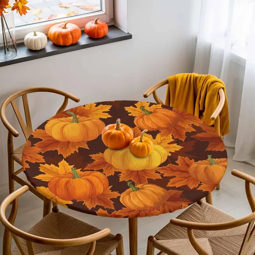 Vista 38 de Mantel Ajustado de Hongos para Mesa Redonda, Cubierta de Mesa de Cocina Botánica Pastoral Floral con Borde Elástico Tela Impermeable, Cubiertas Negro