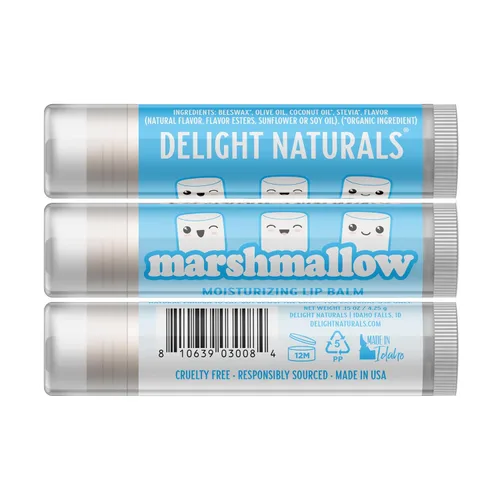 Vista 2 de Delight Naturals Bálsamo labial Marshmallow - Juego de tres