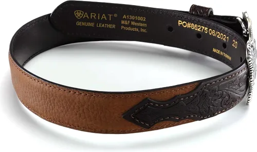 Vista 4 de ARIAT Cinturón rectangular en relieve con hebilla y borde de cuerda para niño (niños pequeñosniños grandes)