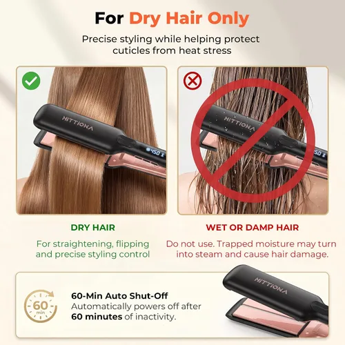 Vista 16 de HITTIONA Plancha de pelo de cerámica de 1.75 pulgadas de ancho para cabello