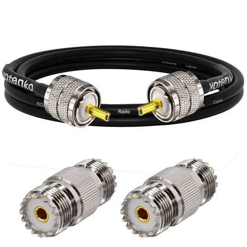 Vista 15 de Cable de puente PL259 de 1 pie - Cable coaxial RG58 de 15 pulgadas corto 50 ohmios coaxial para medidor SWR radio de radioaficionado radio CB