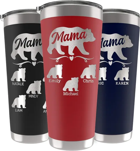 Vista 7 de Vaso de Mamá Oso, vaso personalizado para mamá Oro Rosa